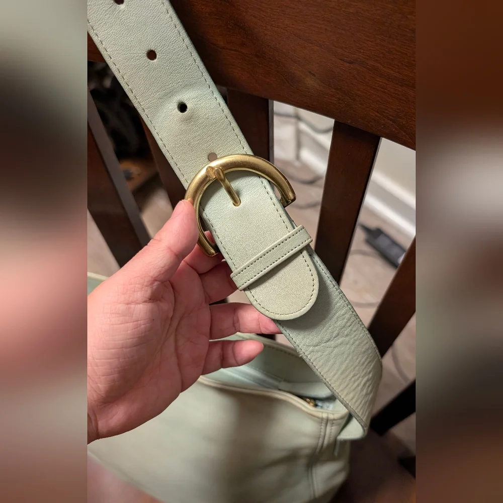 Vintage Coach leather soho zip boho shoulder bag aqua green M6H-4161,made in USA - Picture 4 of 16